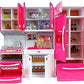 Exegi Enterprise Acrylonitrile Butadiene Styrene 3 Compartment Kitchen Play Set With Openable Doors For Kids Girls Cooking Play 