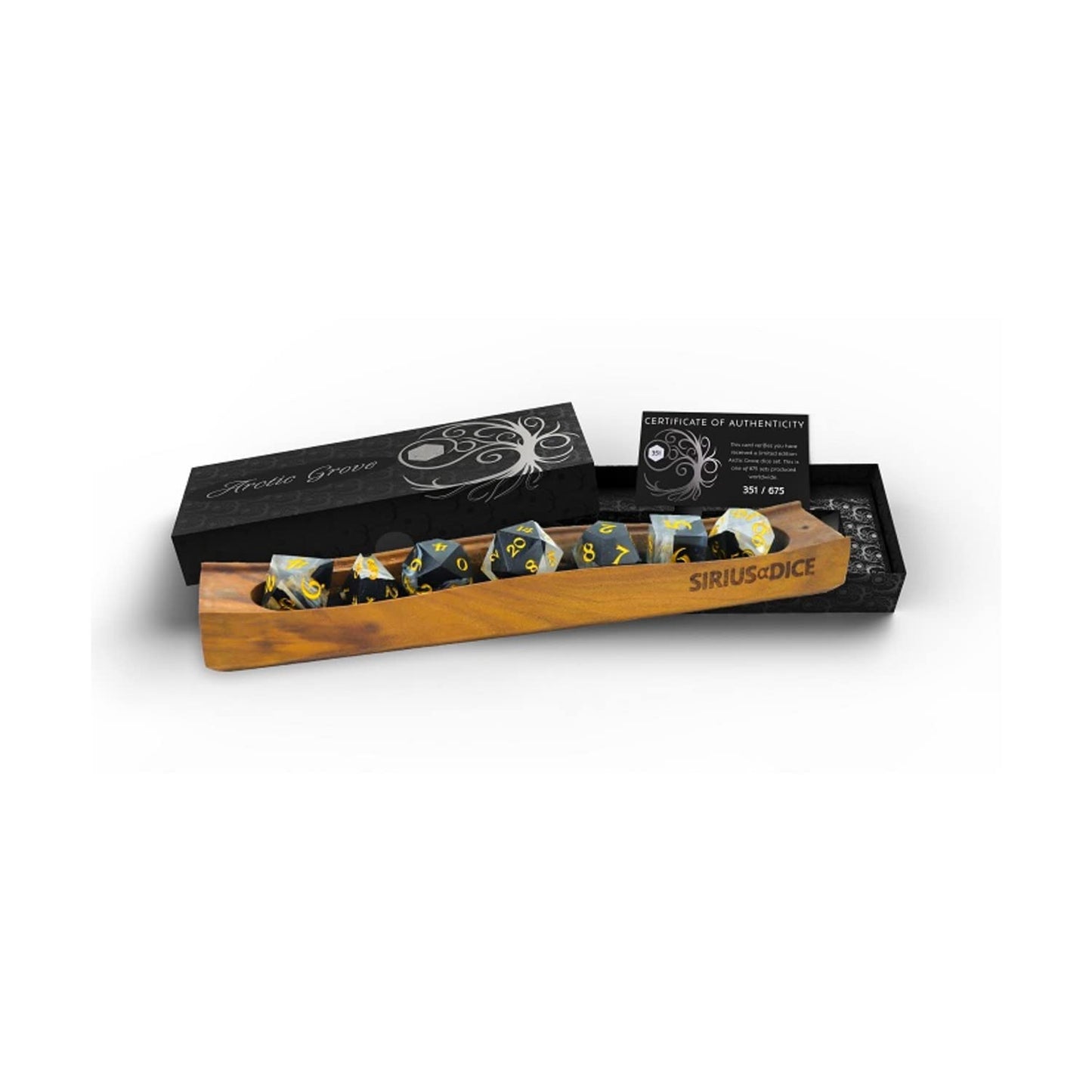 Sirius Dice Sdz002001 Arctic Grove Limited Edition Dice Set Pearlescent White Walnut - Set Of 7