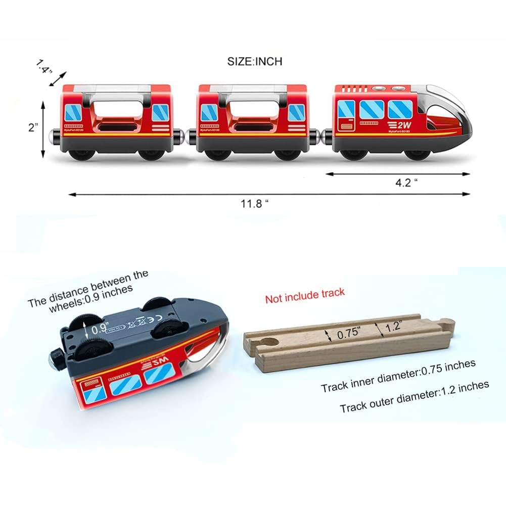 HYPERLIVING Battery Operated Wooden Train Track Set Toy High Speed for Toddlers 3 4 5 Years Old Boys Kids Magnetic Couplings Cit
