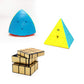QWICK CLICK Faster & Smoother Cube Combo Set of Mastermorphix, Pyramid and Golden Puzzle Cube (3 Pieces)