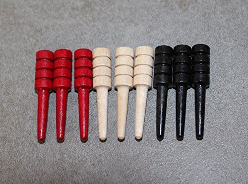Justmike'S Set Of 9 Wood Cribbage Pegs - Standard Size In Black - Natural - Red
