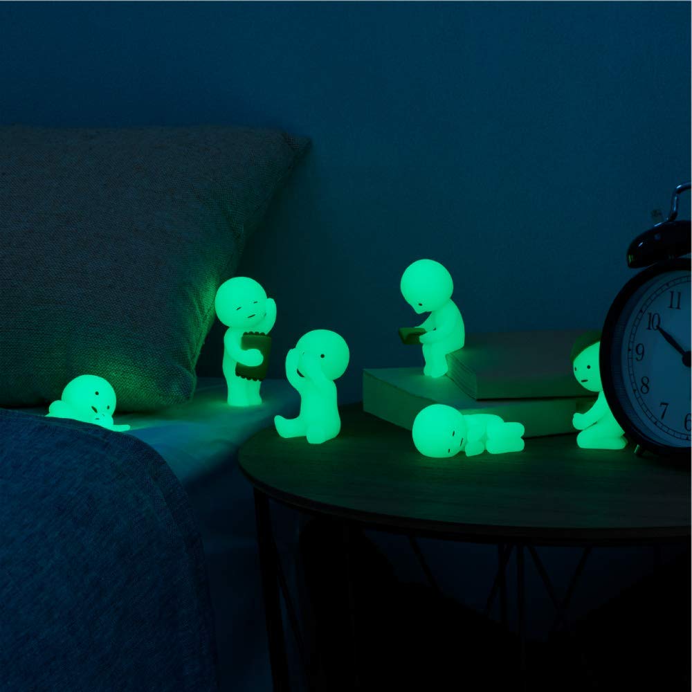 Dreams Smiski Glow In The Dark Mini Figure Set: Bed + Living Series, 2 Assorted Blind Box