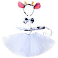 Marrywindix White Cow Costume Tutu Set Animal Fancy Dress Costume Kit Accessories