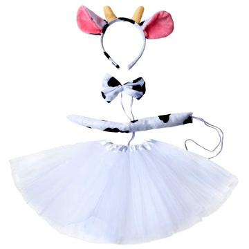 Marrywindix White Cow Costume Tutu Set Animal Fancy Dress Costume Kit Accessories
