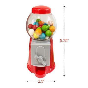 Artcreativity Gumball Machine Bank For Kids, Set Of 2, 5.25 Inch Desktop Bubble Gum Mini Candy Dispenser, Unique Money Saving Coin Bank, Great Gift Or Vintage Office Desk Decoration- Gumballs Included