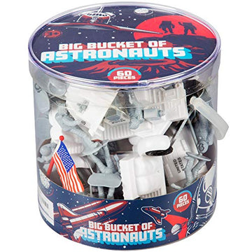 Astronaut & Space Toy Action Figure Playset- 60Pc Set Includes Astronauts, Rockets, Spaceship Shuttle, Satellites & More- Great For Imaginative Play, School Projects, Dioramas, Birthday Gifts For Kids
