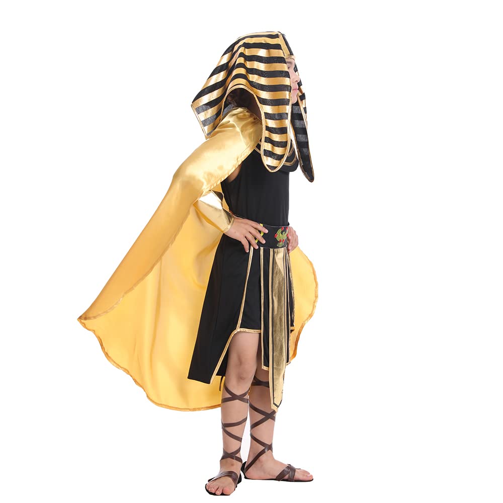 Dsplay Boys Egyptian Pharaoh Costume Cosplay Kids Halloween (7-9 Years)