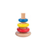 Adena Montessori Rocking Stacker Baby Toys for 6-12 Months, Medium Size, Wooden, Red, Yellow, Blue