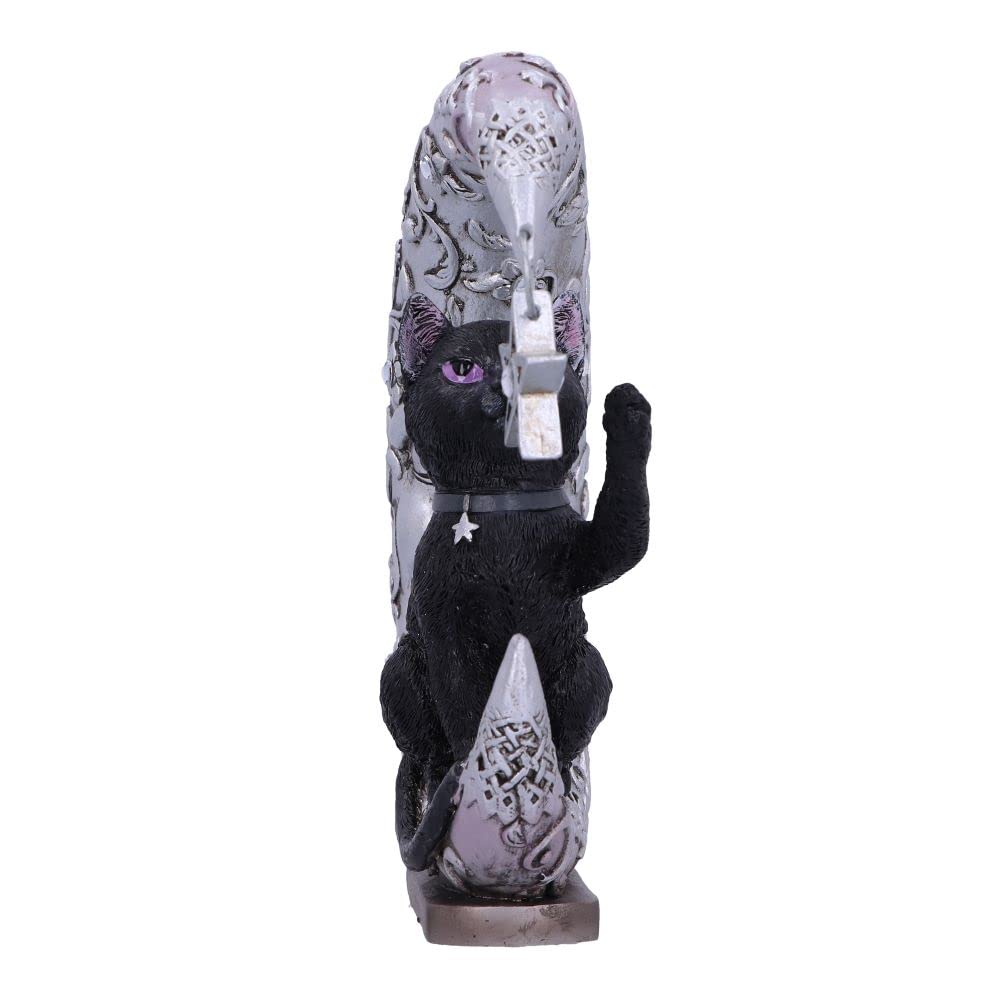 Nemesis Now Enchanting Luna Companion Moon And Cat Figurine, Hand-Painted Resin Ornament For Alternative Occult Decor And Gift For Witches, 18.8Cm