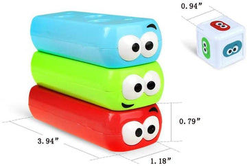 Wonuu Timber Tower Block Stacking Game Colored Cartoon Plastic Building Blocks Board Educational Toy Game