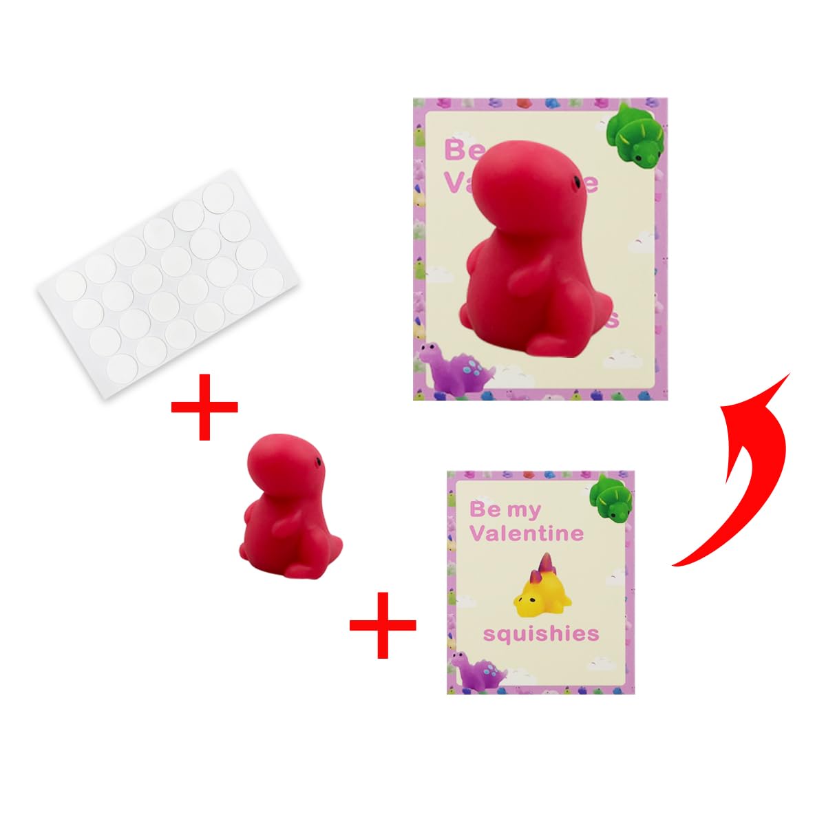 Pinkiwine 24 Pcs Valentines Cards With Dinosaur Mochi Squishy Toys Squishies For Kids School Class Classroom Valentines Prizes Party Favors Gifts