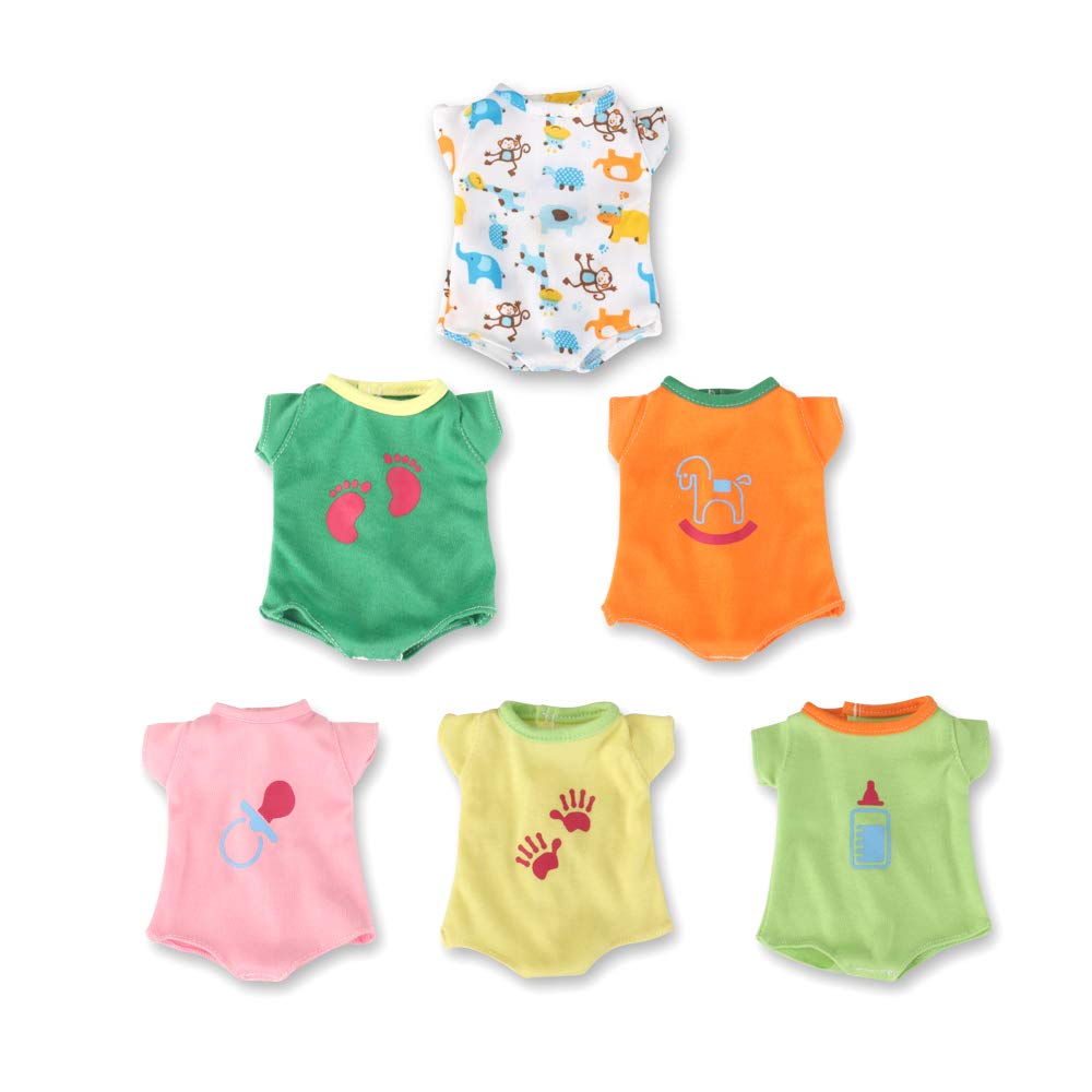 Wakaofeeling 6 Pack Fun Outfits Baby Doll Clothes For 12 Inch Alive Doll Boy, Accessories Clothing For 10-11-12 Inch Baby Doll (