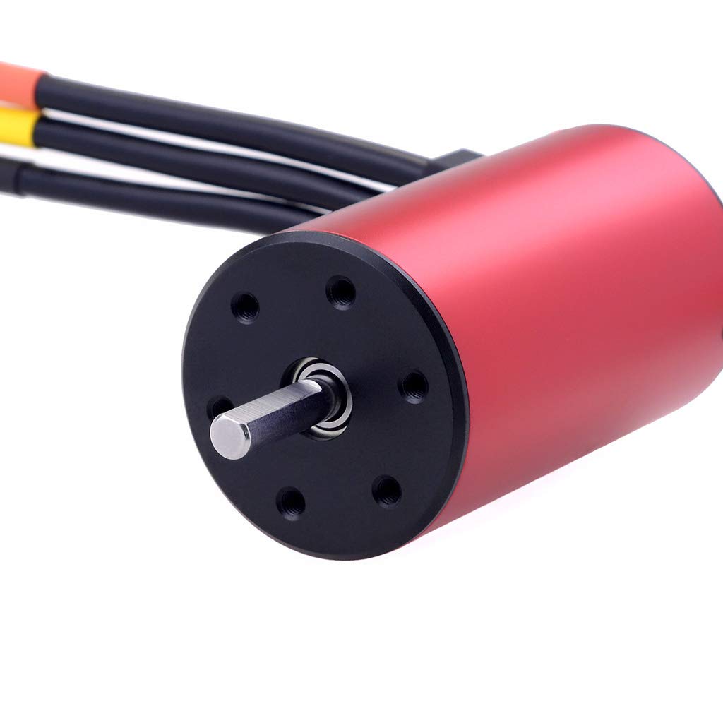 KingVal Replacement 3665 3500KV Waterproof Brushless Motor Shaft 5mm Compatible with 1/10 RC Car