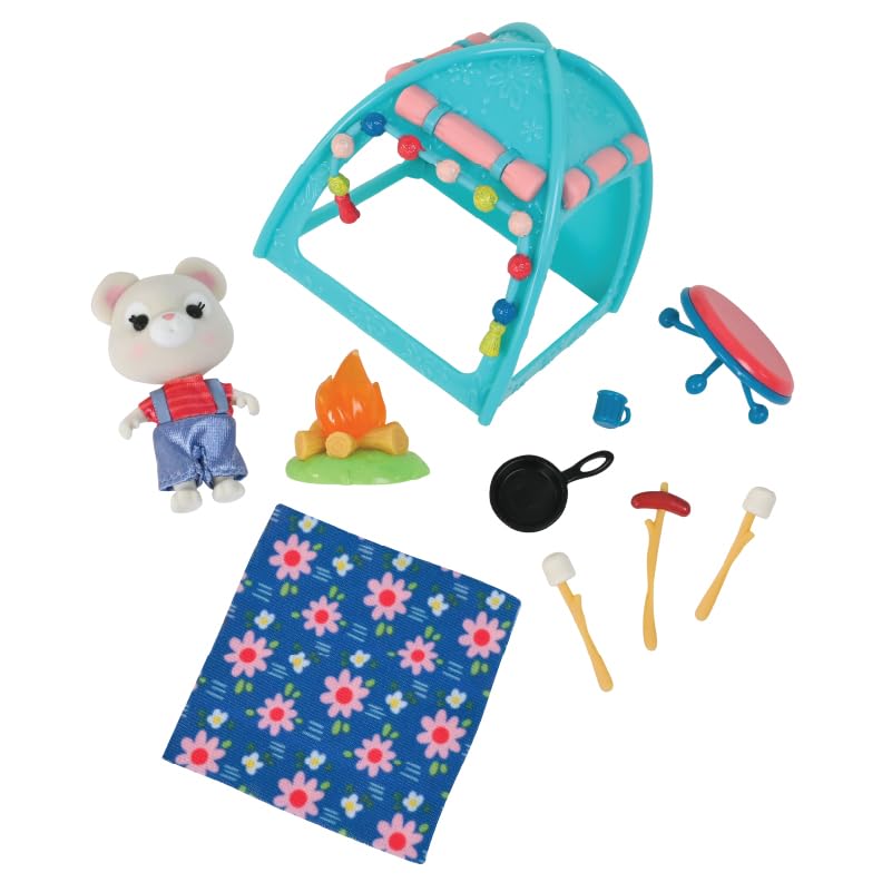Honey Bee Acres Smores & More Camping Trip, Complete Set With Miniature Doll Figure, 10 Pieces , Ages 3+