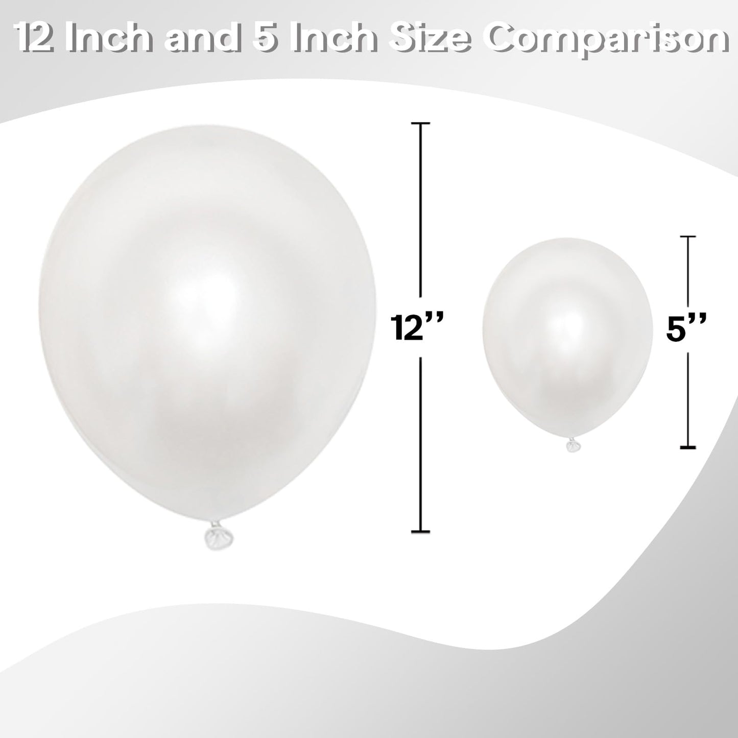 Jobkoo Pearl White Balloons 5 Inch, 60Pcs Small White Pearl Balloon Bright Clear White Latex Balloons For Arch 5'' Mini White He