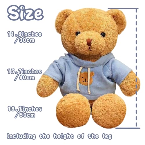 Galatee Cute Teddy Bear Plush Stuffed Animal, Teddy Bear With Clothes, Gifts For Children(11.8 Blue)