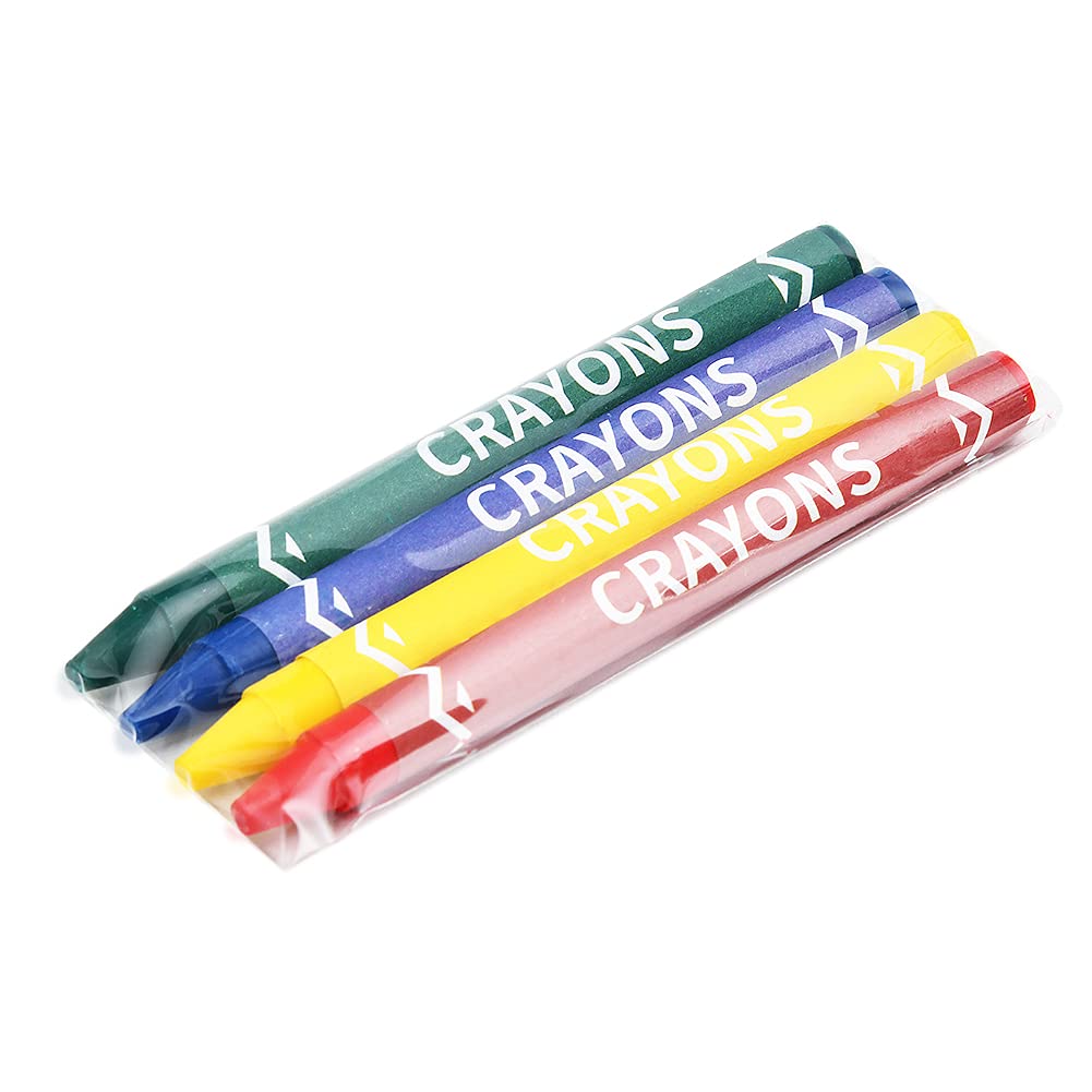 Madisi Crayons Bulk Pack, Regular Size, 4 Colors, 150 Packs, 600 Count