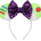 CLGIFT Princess Minnie Ears,Pick your color, Flower Minnie Ears, Floral minnie ears, Purple Sparkle Mouse Ears (Buzz)