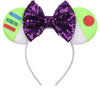 CLGIFT Princess Minnie Ears,Pick your color, Flower Minnie Ears, Floral minnie ears, Purple Sparkle Mouse Ears (Buzz)