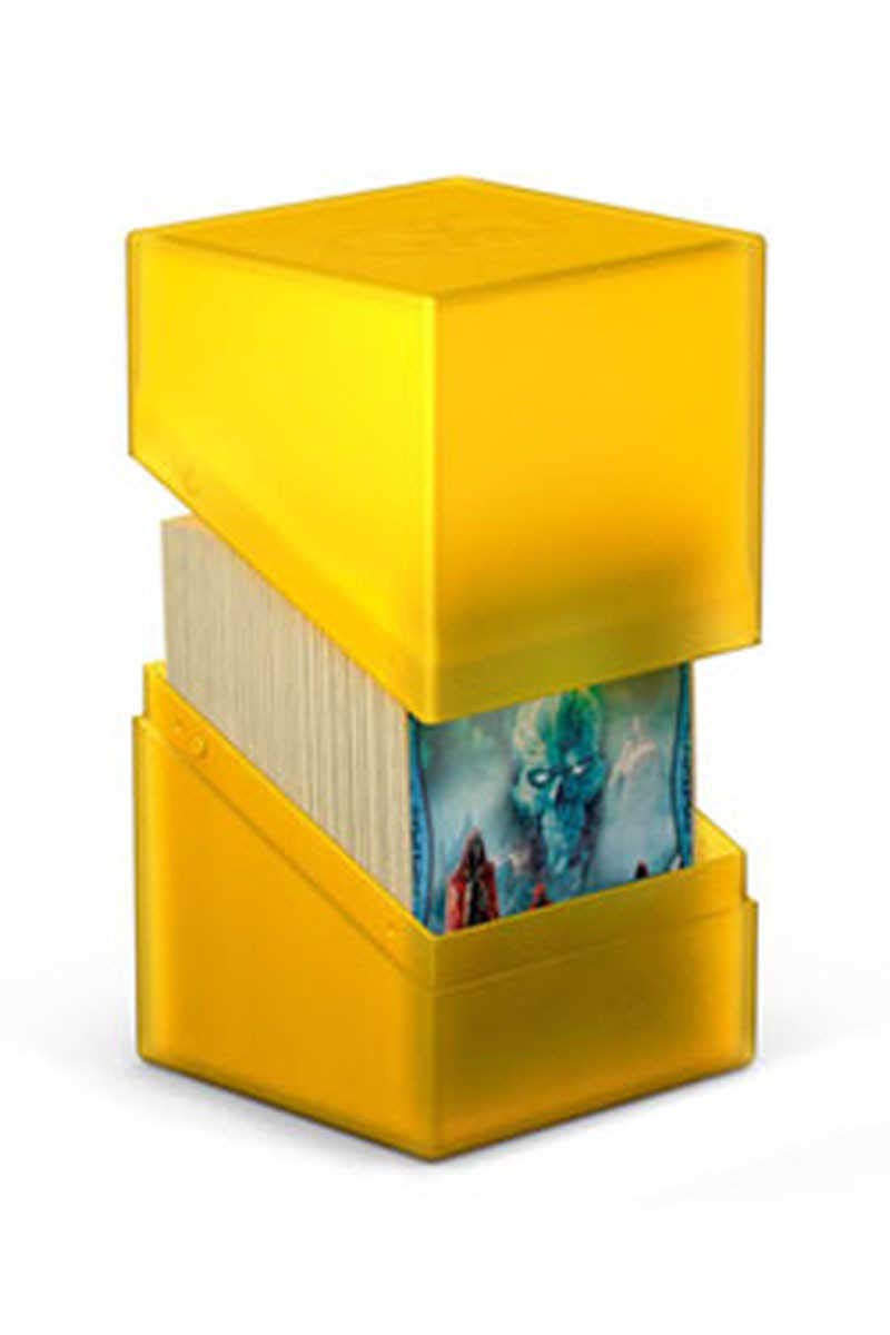 Ultimate Guard Boulder 100+ Classic, Deck Case For 100 Double-Sleeved Tcg Cards, Amber, Secure & Durable Storage For Trading Card Games, Soft-Touch Finish