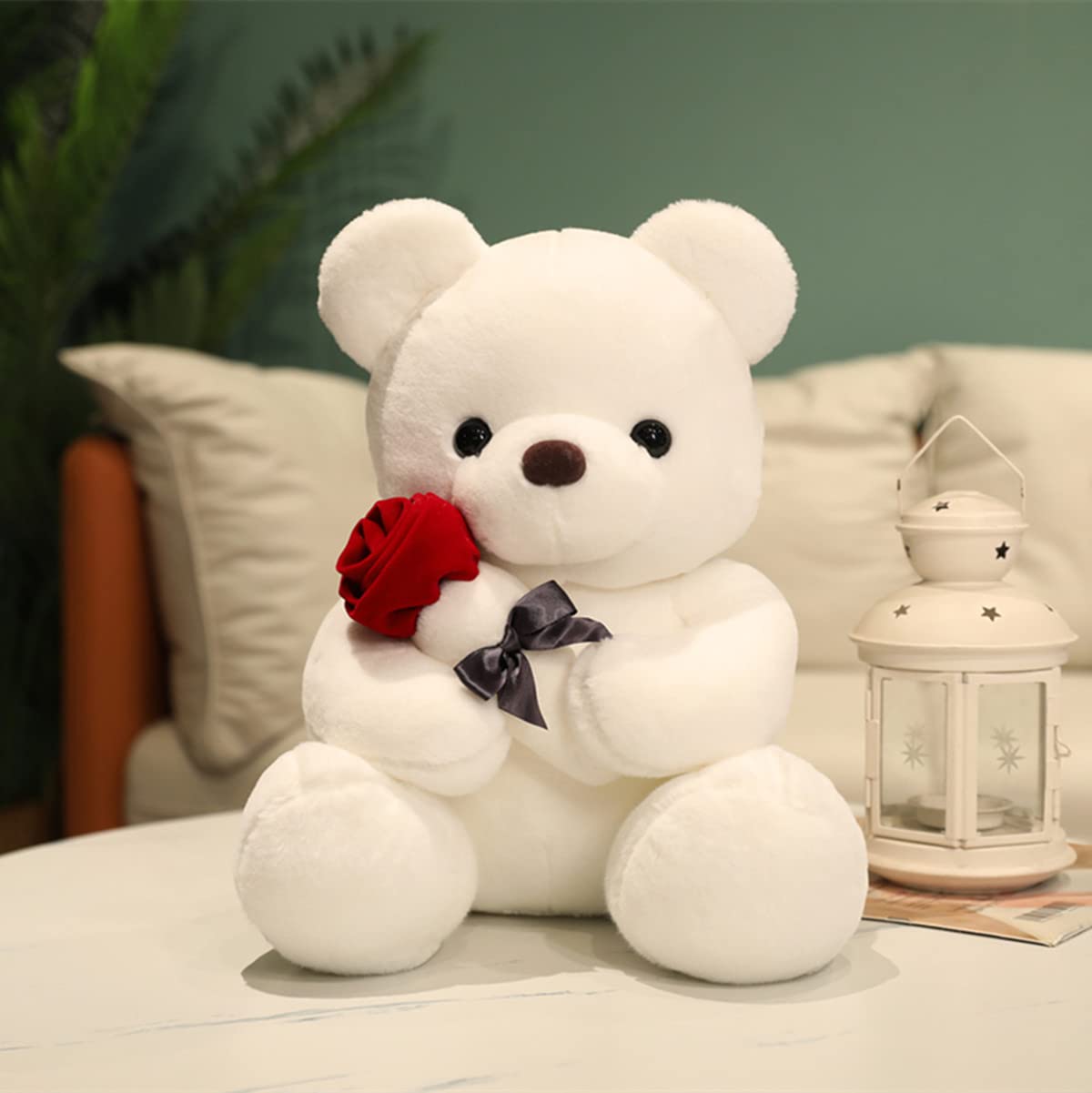 Shafish Cute Plush Rose Bear Stuffed Animal Teddy Bear Plush Toy Gift For Children And Girls (White, 45Cm/17.7In)