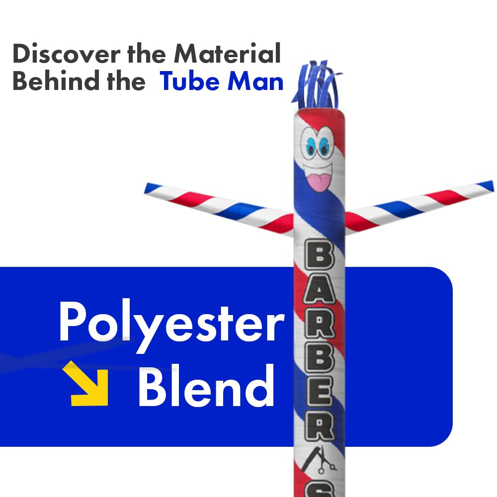 FFN 20ft Inflatable Tube Man - Barber Shop Dancer, Polyester, Replacement Tubeman (Y/W), Model 11051-F