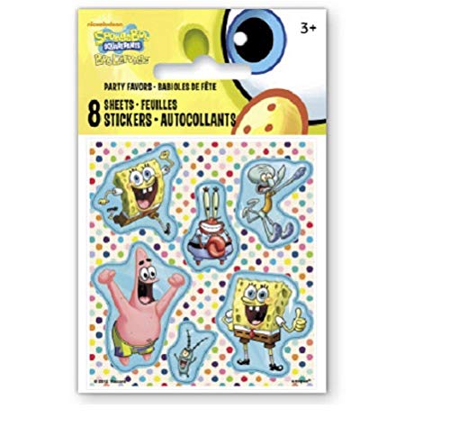 Spongebob Squarepants Birthday Party Favor Bundle for 8 Includes Loot Bags, Stickers, Pencils, Pencil Toppers