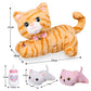 Plush Cat Toy Nursing Stuffed Animal Set, Singing, Barking, Plush Kitty Mommy Cat with 2 Little Plush Baby Kittens Christmas and