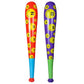 Baseball Bat Inflate Happy Face Design, 3.5' Feet Tall, Assorted Colors (2-Pack)
