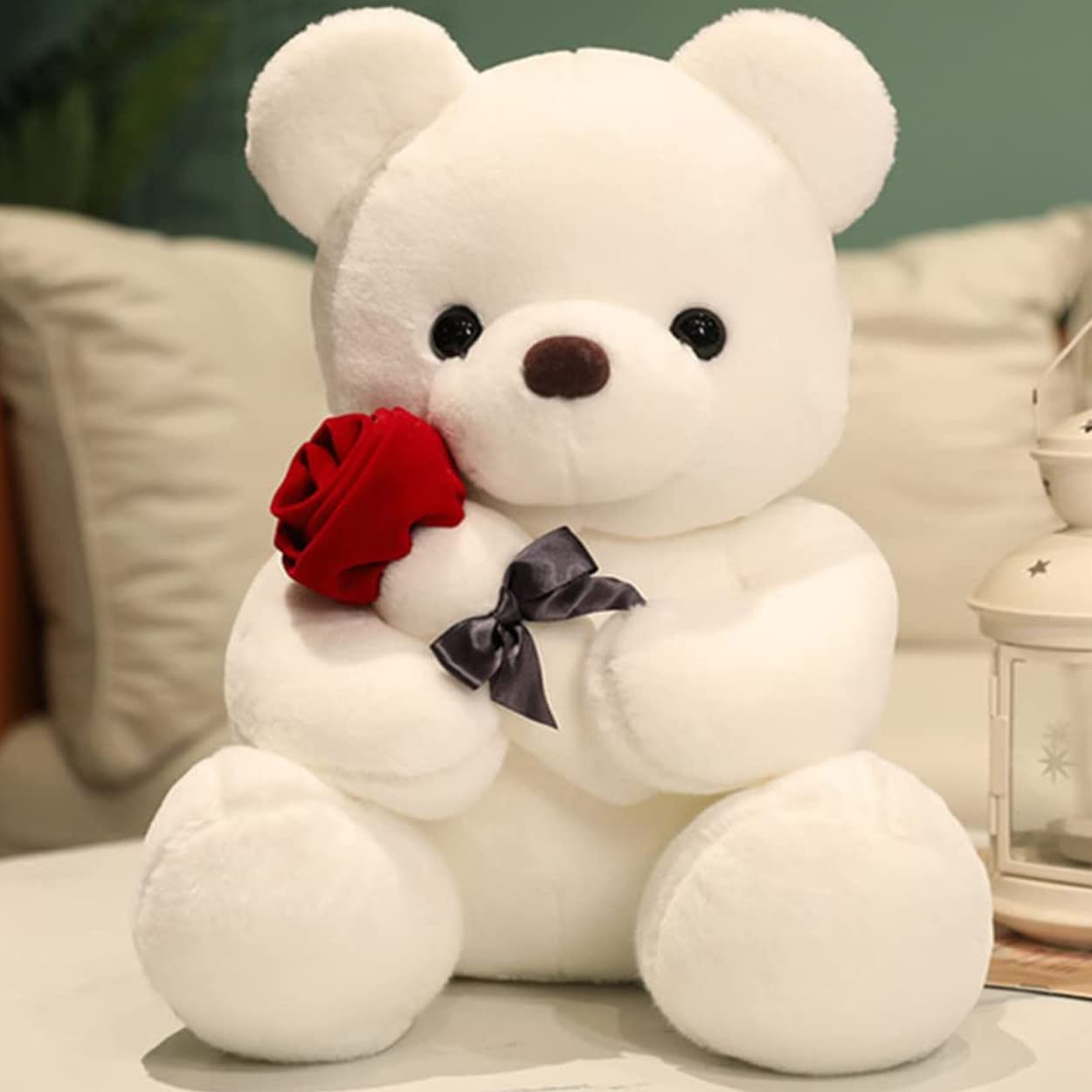 GailiMaiYa Teddy Bear Plush Stuffed Animal, 9.84 inches, White, Valentine's Day Gift for Kids & Loved Ones, Model BM-S