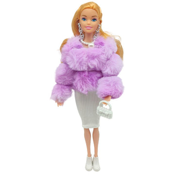 Flfuatt Stylish Fashions Girls Doll Toys, The Ultimate Fashionista Doll For Trendy Kids, 11.5 Inch Fashion Doll (Purple)