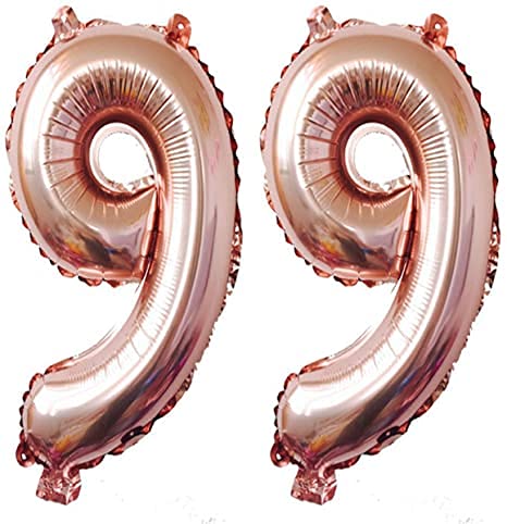 collectivemed. Number Foil Balloon 16 Inch  Rose Gold Colour (ROSE GOLD99)