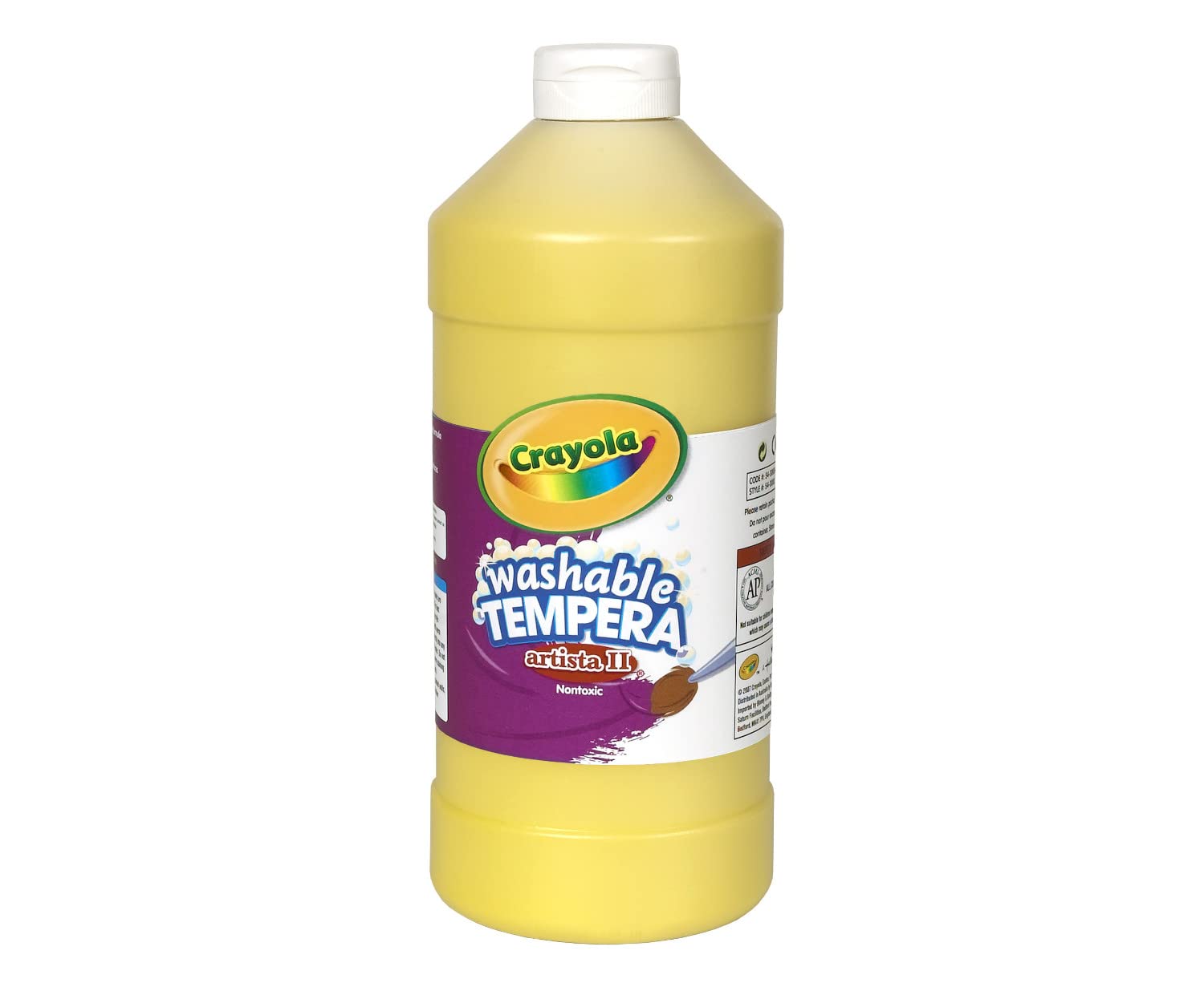 Crayola Washable Tempera Paint For Kids, Yellow Paint, Classroom Supplies, Non Toxic, 32 Oz Squeeze Bottle