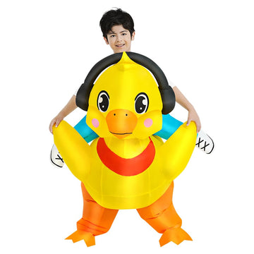 Kids Halloween Inflatable Costume, Ride On Duck Air Blow Up Funny Inflatable Suit, Halloween Costumes For Girl/Child 7-10 Yrs