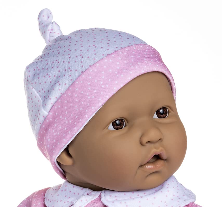 Jc Toys La Baby Hispanic 20-Inch Small Soft Body Baby Doll La Baby | Washable |Removable Pink And White W/Hat, Pacifier & Magic Bottle | For Children 12 Months +