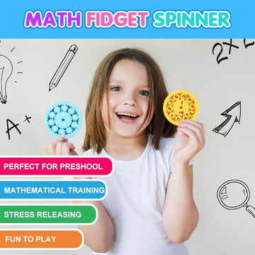 Math Fidget Spinners, Multiplication Gmae Fidget Toys For Kids Easter Basket Stuffers, Math Facts Fidget Spinner Learning Multiplication And Division Toys, Math Game For Home School Classroom Prizes