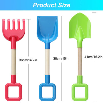 Dilabnba Heavy Duty Kids Snow Beach Shovels, Jumbo Sand Shovels for Garden,16inch Large Beach Spade Scoop Rake for Kids Toddlers