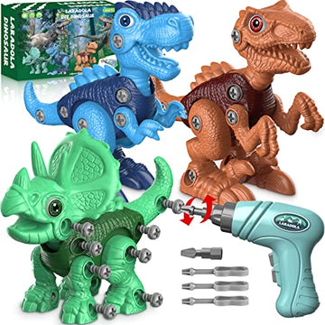 Laradola Dinosaur Toys for 3 4 5 6 7 8 Year Old Boys, Take Apart Dinosaur Toys for Kids 3-5 5-7 STEM Construction Building Kids 