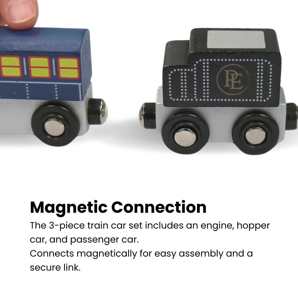 Masterpieces - The Polar Express Train, 3 Piece Set, Officially Licensed Collectors Edition Toy, Wooden Magnetic Engine And Cars