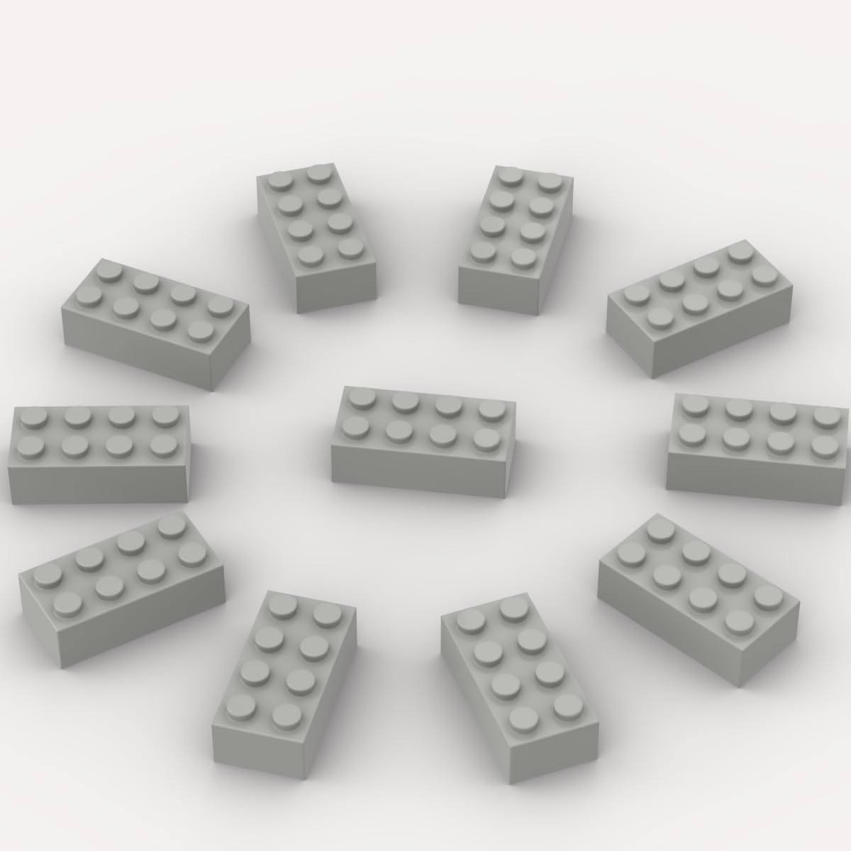 500 Piece Light Gray Bricks Bulk, Gray 2X4 Building Bricks Flat, Compatible With Lego Parts And Pieces: 2X4 Light Grey Bricks(Co