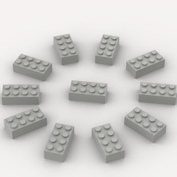 500 Piece Light Gray Bricks Bulk, Gray 2X4 Building Bricks Flat, Compatible With Lego Parts And Pieces: 2X4 Light Grey Bricks(Co