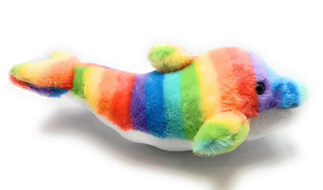 Funstuff 18 Rainbow Dolphin With Baby | Soft Plush Dolphin