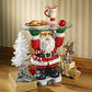 Christmas Decorations - Santa Claus Glass Topped Holiday Decor Side Table