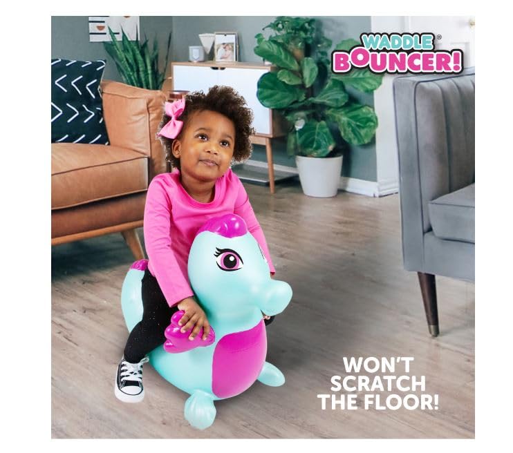 Waddle Bouncy Animal Hopper - Inflatable Hopping Animals, Indoors And Outdoors Toys, Kids, Toddler Toys, Pump Included, Riding Toys For Boys And Girls Ages 2 Years And Up