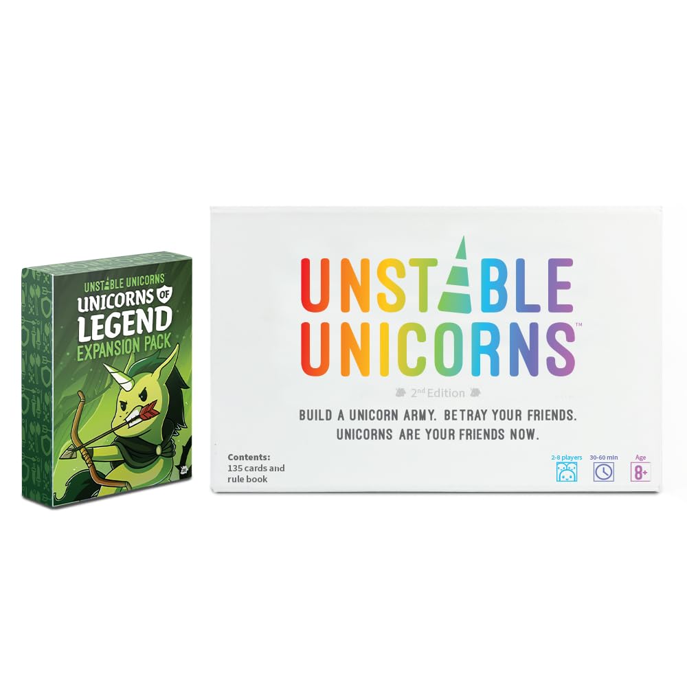 Unstable Games - Unstable Unicorns Unicorns Of Legend Expansion Pack - Designed To Be Added To Your Unstable Unicorns Card Game
