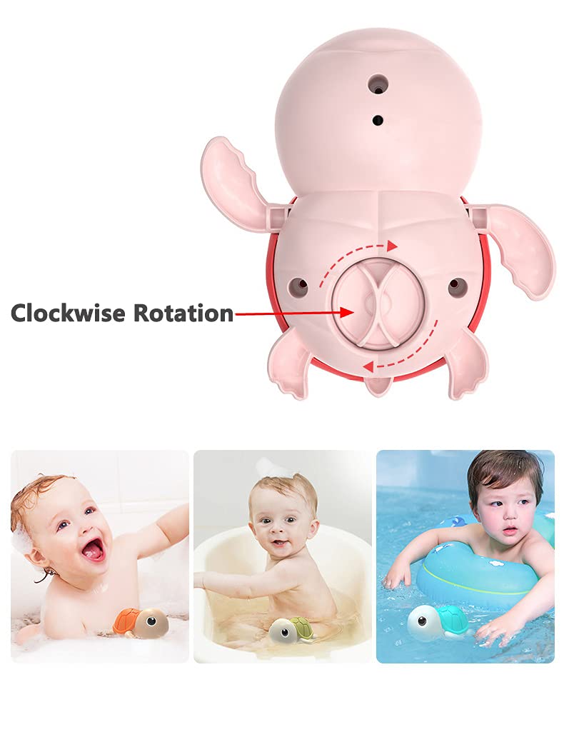 Bath Toy,Cute Animal Clockwork Bathtub Swimming Pool Toy,Baby Bath Toys For Toddlers 1-3, Boys & Girls Water Bath Toy Set,5 Pack