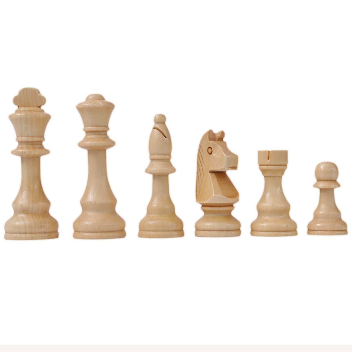LuckyWish Large Wood Chess Pieces - 4.3 Inch King, Brown, Chess Pieces Only