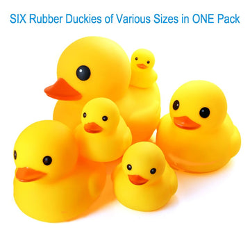 Novelty Place Rubber Duck Family Pack Ducky Baby Bath Toy For Kids (Pack Of 6)