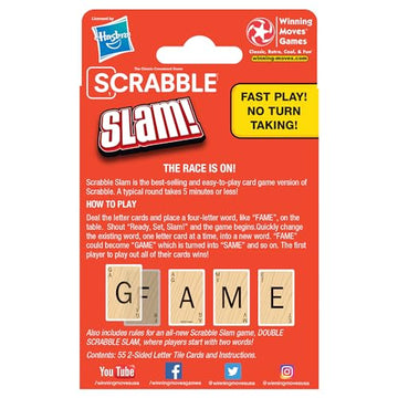 Scrabble Slam The Original 2000'S Mega Hit Scrabble Card Game, Fast-Paced Card Game Version Of Scrabble, For 2 To 4 Players, Ages 8+