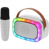 IQ Sound IQ-908K Mini Karaoke Bluetooth Speaker with Wireless Microphone, RGB Lights Surround, Fun Voice Changing in Rechargeabl